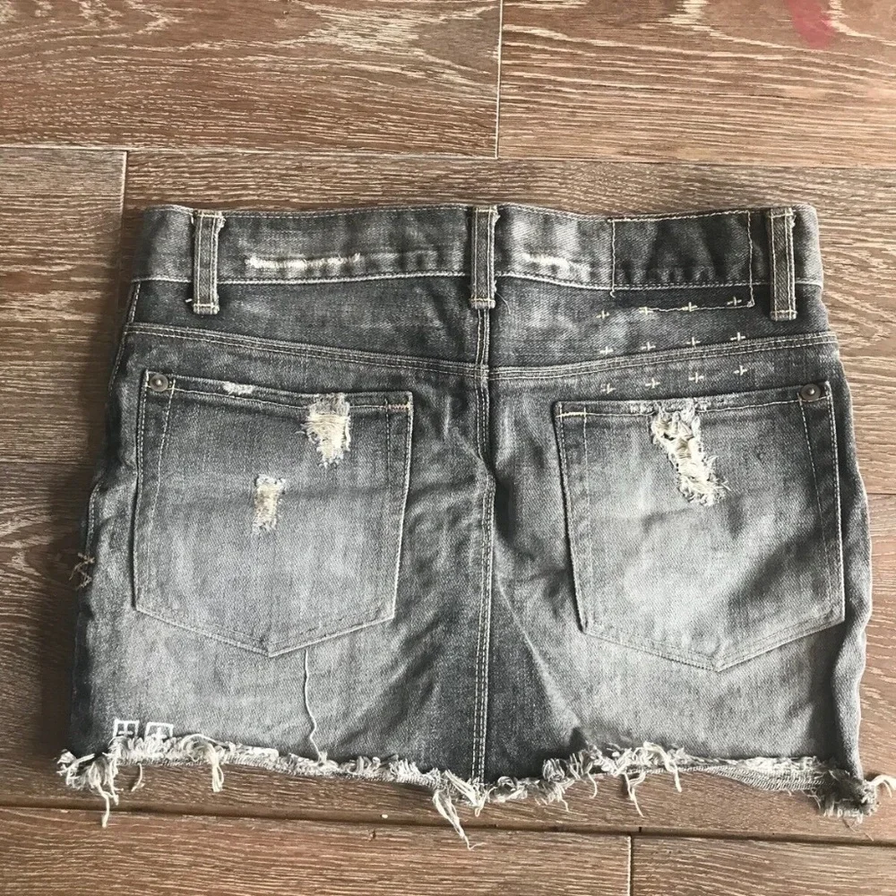 Ksubi Original Distressed Faded Black Grey Denim Mini Skirt - Picture 4 of 5